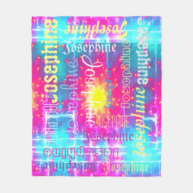 Manta Polar Nombre personalizado de pulsera de color cálido (Anverso)