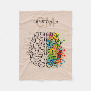 Manta Polar Nombre Personalizado Del Cerebro Humano Izquierdo 