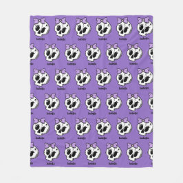 Manta Polar Nombre personalizado del cráneo Cute Purple Bow Ha