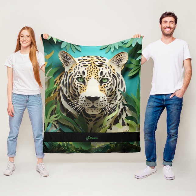 Manta Polar Nombre personalizado del leopardo de la jungla (In situ)
