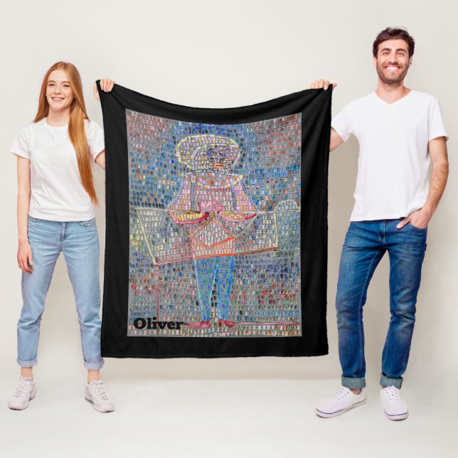 Manta Polar Nombre personalizado del niño con vestido brillant (In situ)