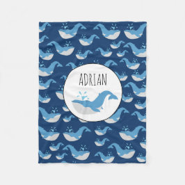 Manta Polar Nombre personalizado del patrón de ballena del océ