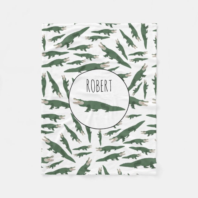 Manta Polar Nombre personalizado del patrón de cocodrilo del l (Anverso)