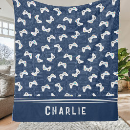 Manta Polar Nombre personalizado del patrón monograma de video