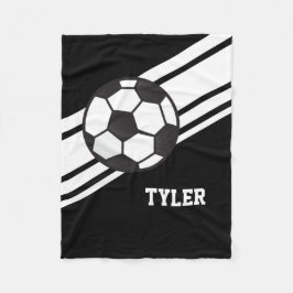 Manta Polar Nombre personalizado deportes negros del balón de