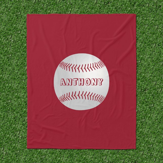 Manta Polar Nombre personalizado Deportes Tema Béisbol Rojo (Subido por el creador)