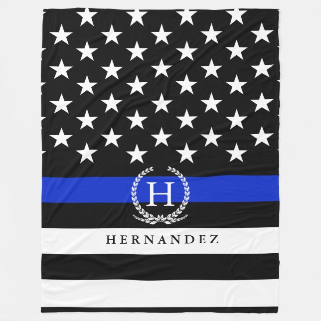 Manta Polar Nombre personalizado diseñado policía de la (Anverso)