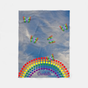 Manta Polar Nombre personalizado el   del arco iris del cielo