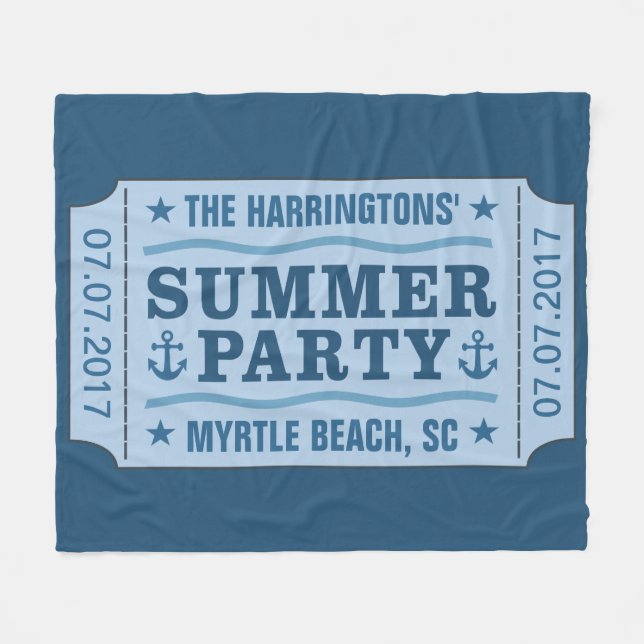 Manta Polar Nombre personalizado fecha y ubicación "entrada Fi (Frente (Horizontal))