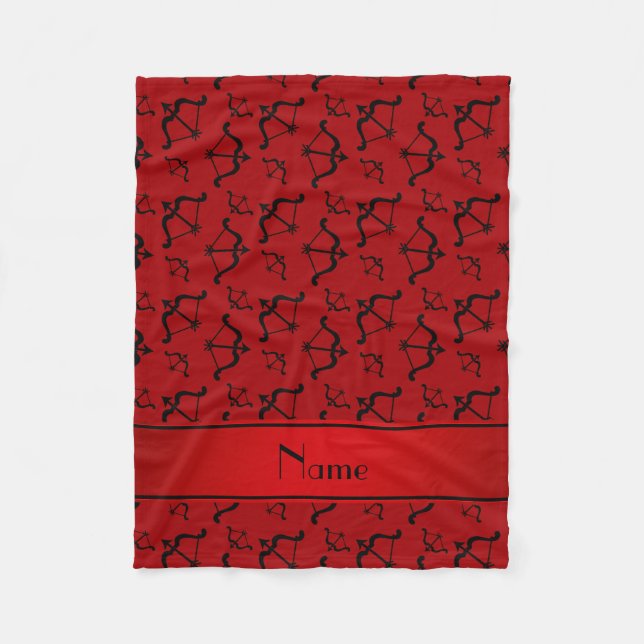 Manta Polar Nombre personalizado flechas de arcos rojos (Anverso)