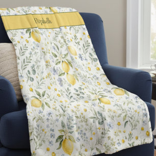 Manta Polar Nombre personalizado Flor silvestre limón País Fra