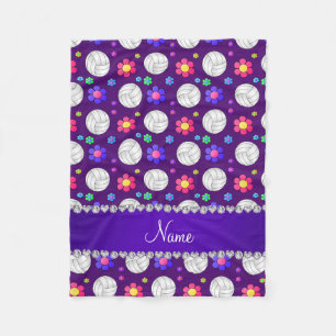 Manta Polar Nombre personalizado Flores arco iris de voleibol