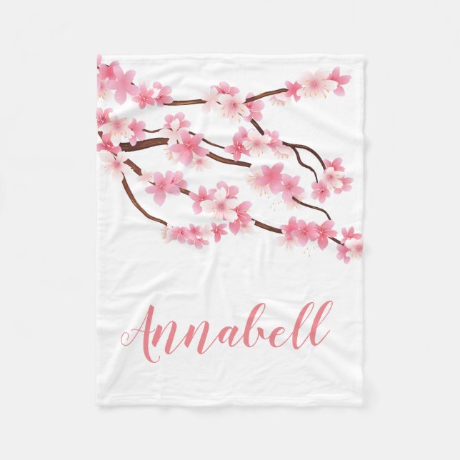 Manta Polar Nombre personalizado flores combinadas de la (Anverso)
