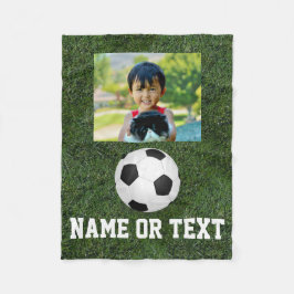 Manta Polar Nombre Personalizado Foto Futbol Boys Grass