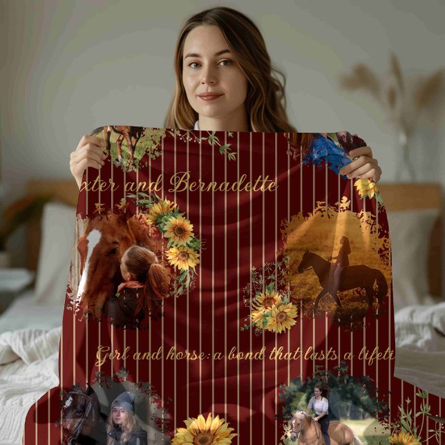 Manta Polar Nombre personalizado Foto Mascota de caballo Borgo (Subido por el creador)