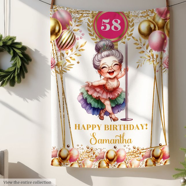 Manta Polar Nombre personalizado Gracioso Abuela Regalo Rubor  (Custom Name Funny Grandma Gift Blush Gold)
