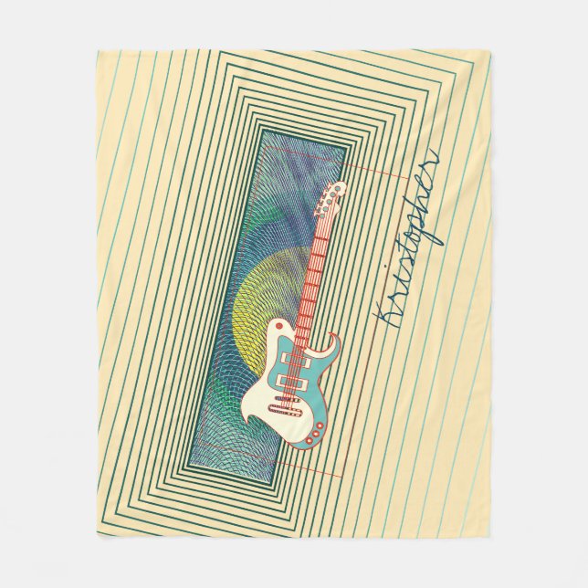 Manta Polar Nombre personalizado Guay de la guitarra eléctrica (Anverso)