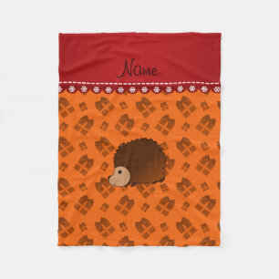Manta Polar Nombre personalizado hedgehog naranjas navidades r