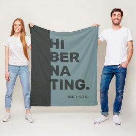 Manta Polar Nombre personalizado "Hibernando" frazadas de lana