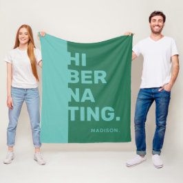 Manta Polar Nombre personalizado "Hibernando" frazadas de lana