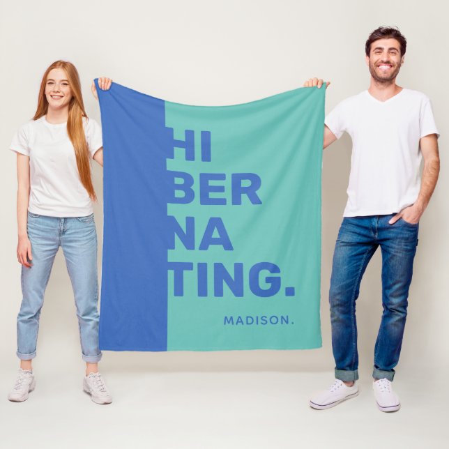 Manta Polar Nombre personalizado "Hibernando" frazadas de lana (In situ)