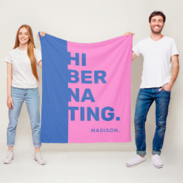 Manta Polar Nombre personalizado "Hibernando" frazadas de lana