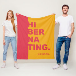 Manta Polar Nombre personalizado "Hibernando" frazadas de lana