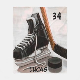 MANTA POLAR NOMBRE PERSONALIZADO HOCKEY FLEECE BLANKET