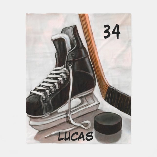 MANTA POLAR NOMBRE PERSONALIZADO HOCKEY FLEECE BLANKET (Anverso)