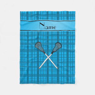 Manta Polar Nombre personalizado lacrosse cielo azul plaid