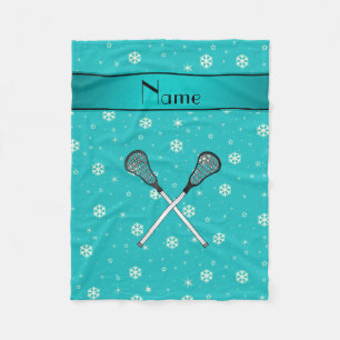 Manta Polar Nombre personalizado lacrosse turquesa copos de ni