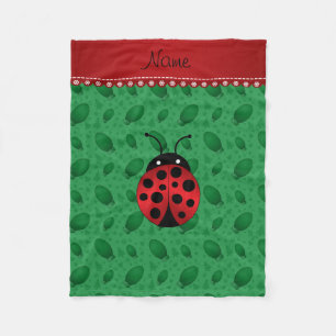 Manta Polar Nombre personalizado ladybug árboles de luz verde