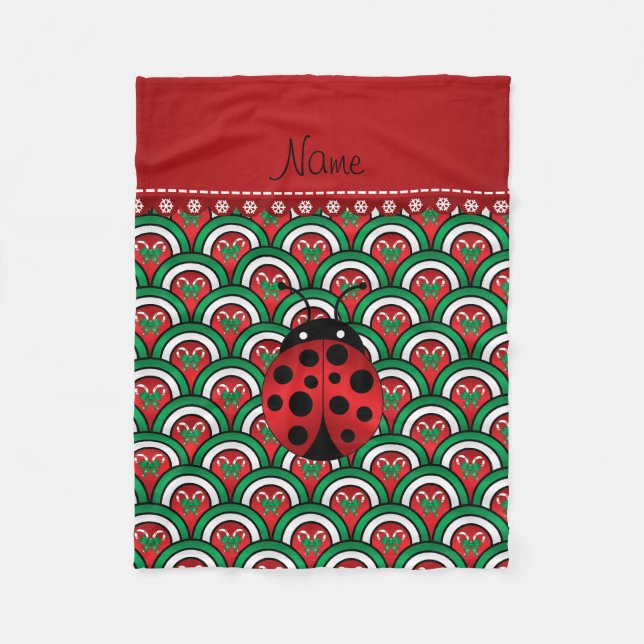 Manta Polar Nombre personalizado ladybug semicírculos de caram (Anverso)