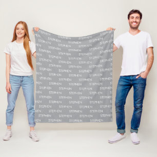 Manta Polar Nombre personalizado minimalista gris