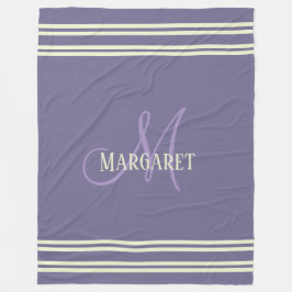 Manta Polar Nombre personalizado moderno elegante púrpura blan