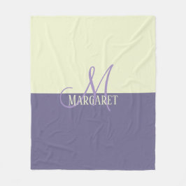 Manta Polar Nombre personalizado moderno elegante púrpura blan
