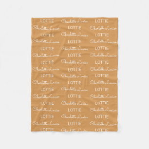 Manta Polar Nombre personalizado moderno Fleece Baby Blanket