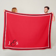 Nombre personalizado Monogramed Red Stadium Blanke