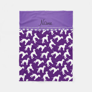 Manta Polar Nombre personalizado morado bedlington terrier dog