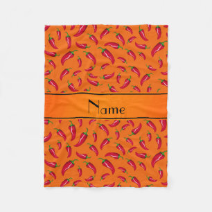 Manta Polar Nombre personalizado naranja chile pimienta