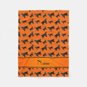 Manta Polar Nombre personalizado naranja gordon setter dogs
