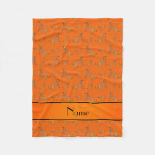 Manta Polar Nombre personalizado naranja Saluki perros