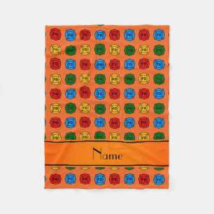 Manta Polar Nombre personalizado naranja símbolos del departam