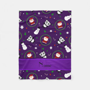 Manta Polar Nombre personalizado navidades de pandas santas pú