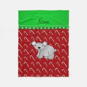 Manta Polar Nombre personalizado navidades rojos koala latas d