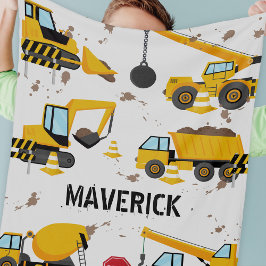 Manta Polar Nombre personalizado para niños de construcción