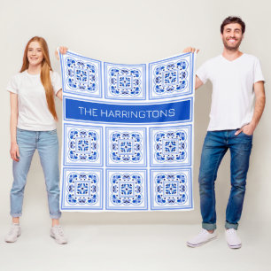 Manta Polar Nombre personalizado Patrón de mosaicos portuguese