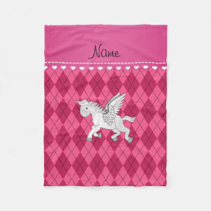 Manta Polar Nombre personalizado pegasus argyle rosa