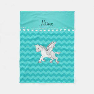 Manta Polar Nombre personalizado pegasus chevrons turquesa