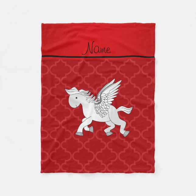 Manta Polar Nombre personalizado pegasus rojo marroquí (Anverso)
